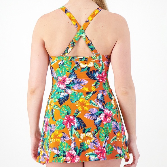 Denim & Co Beach Sweetheart Twist Front Swim Dress  6921 - Picture 3 of 3